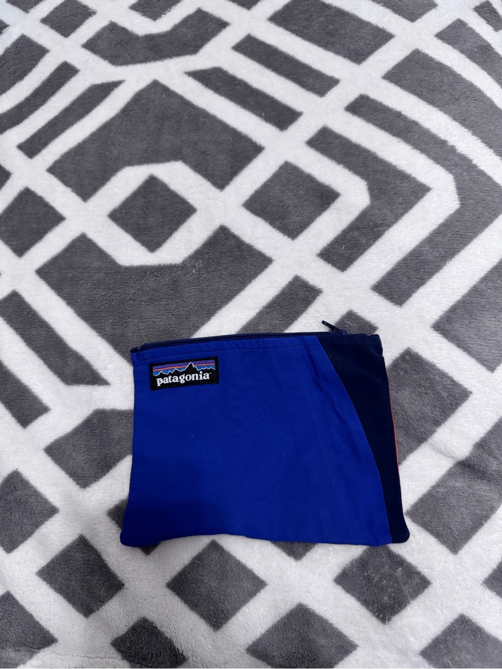 Patagonia Navy Blue Small Zip Pouch with Logo Patch